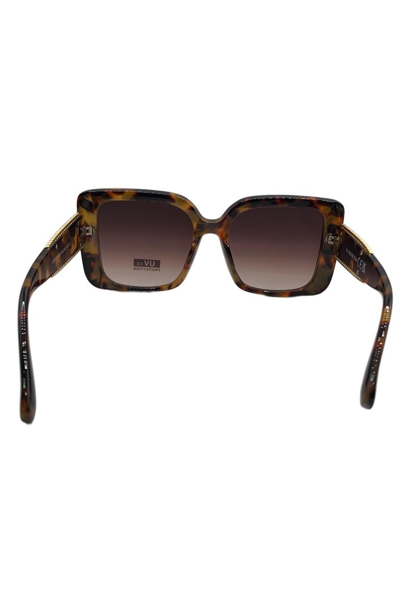 Influence Germany - Tortoiseshell Square Sunglasses with UV Protection - Image 3