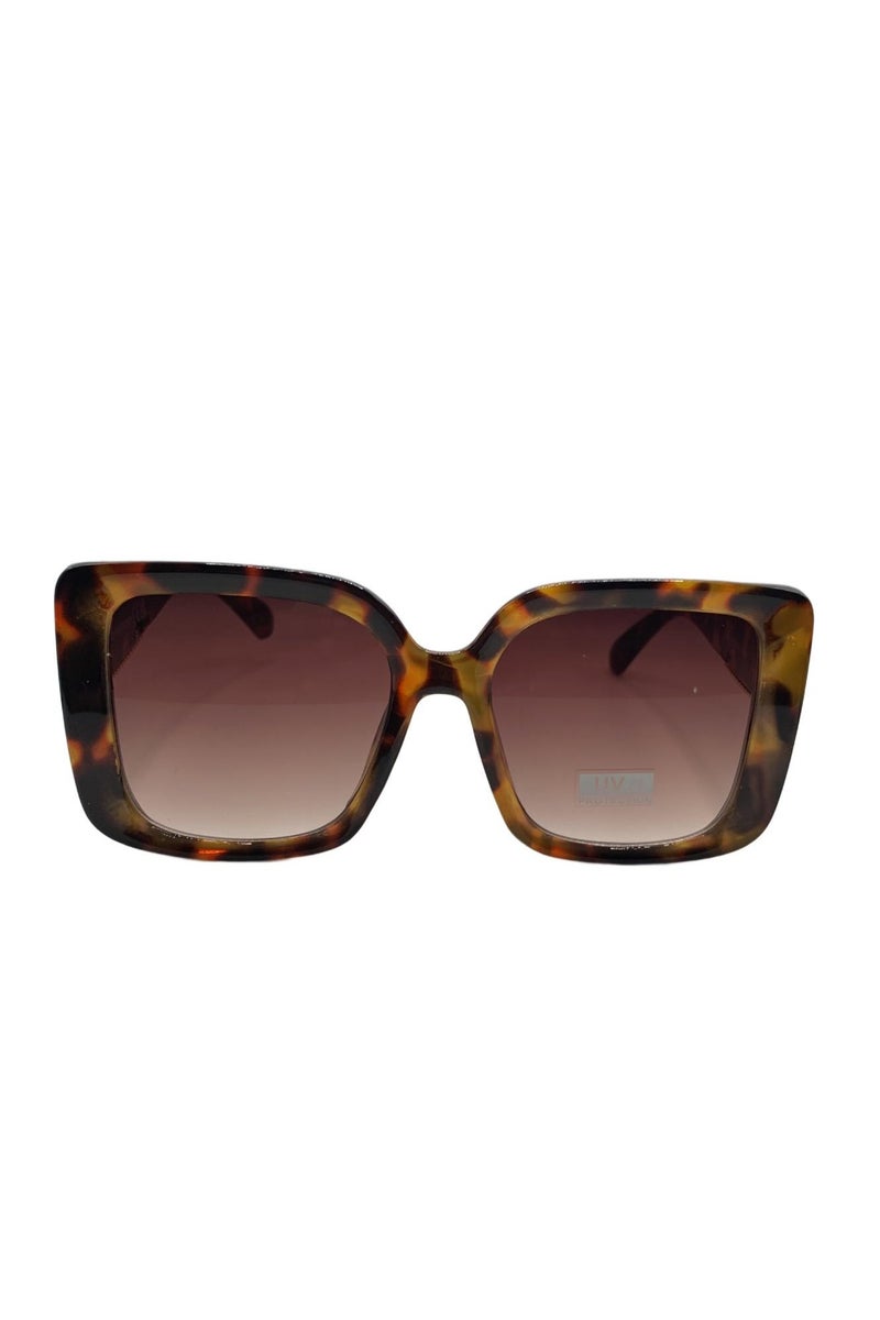 Influence Germany - Tortoiseshell Square Sunglasses with UV Protection - Image 1