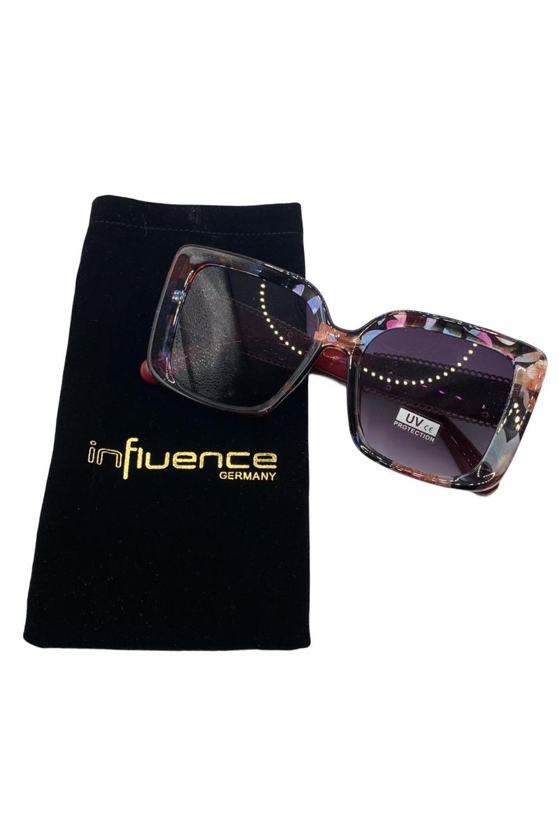 Influence Germany - Tortoiseshell Square Sunglasses with UV Protection - Image 5