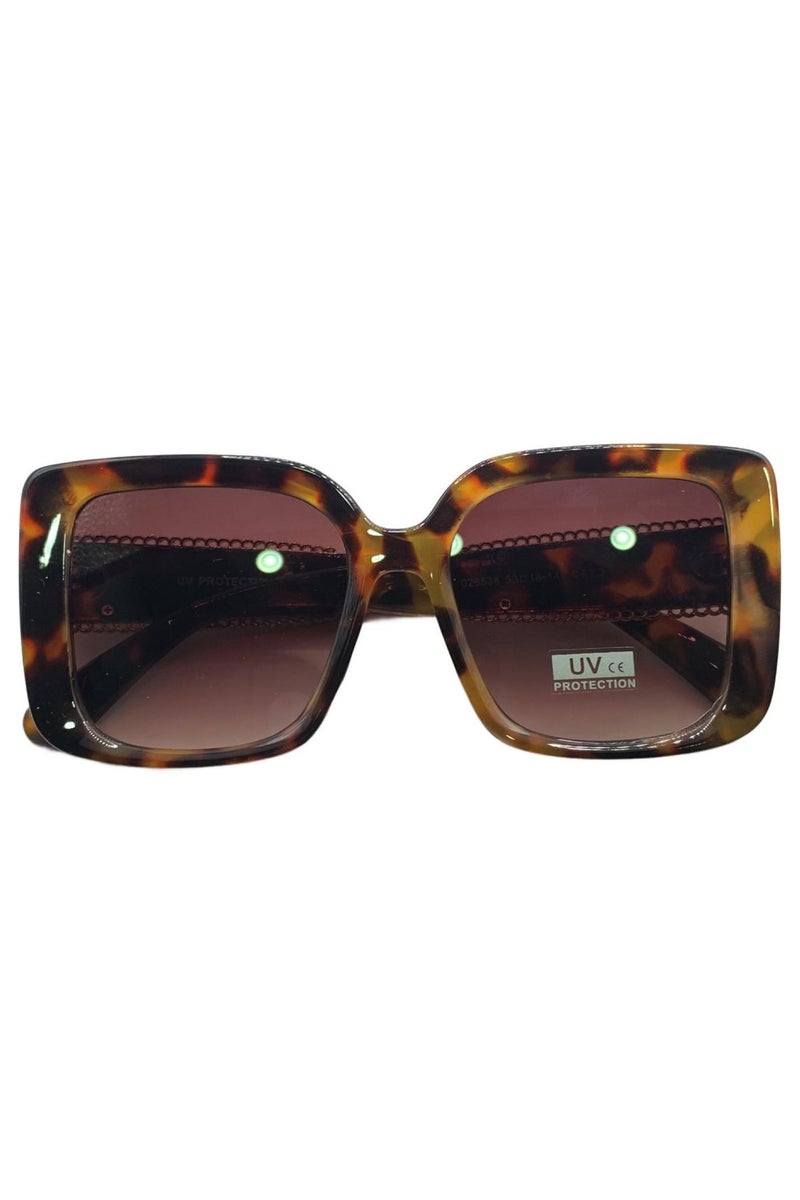Influence Germany - Tortoiseshell Square Sunglasses with UV Protection - Image 4