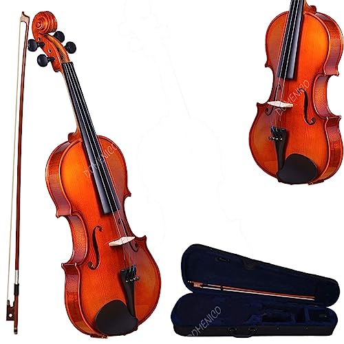 DOMENICO Handcrafted Solid Wood Acoustic Violin with Carrying Case,Rosin, Bow (4/4) - Image 1