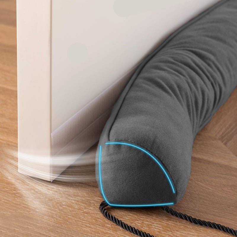 Sunolga 38 Door Draft Stopper Blocks Hot and Cold Air with Removable Washable Cover for Gaps Up to 3 AllSeason Seal Strip for Noise Wind Door Sweep for Bottom of Door Home Essentials Gray