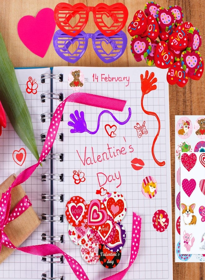 وينلين مجموعة وينلين المكونة من 120 قطعة من أدوات الكتابة والألعاب لعيد الحب، جوائز وهدايا عيد الحب، أكياس هدايا عيد الحب بالجملة، هدايا للأطفال والطلاب، هدايا حفلات عيد الحب، هدايا لتبادل الهدايا في الفصول الدراسية المدرسية - Image 4