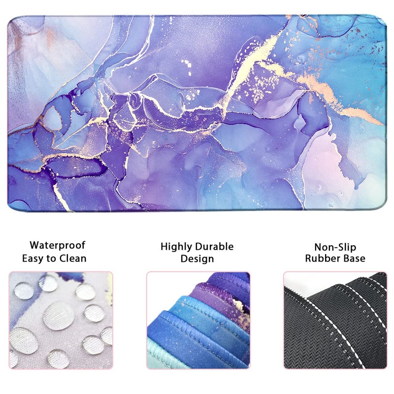 Yunoble Large Mouse Pad and Keyboard Wrist Rest, Desk Pad for Keyboard and Mouse, 4-in-1 Large Gaming Mouse Pad with Wrist Support - Purple Marble - Image 2
