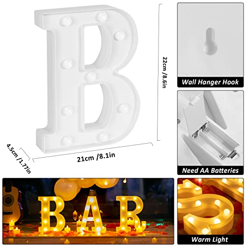 GPUSFAK BAR Marquee Light Up Letters - LED Letter Number Light Sign Decoration for Birthday Home Table Decor White - Image 4