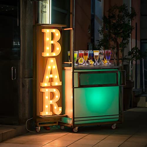 GPUSFAK BAR Marquee Light Up Letters - LED Letter Number Light Sign Decoration for Birthday Home Table Decor White - Image 3