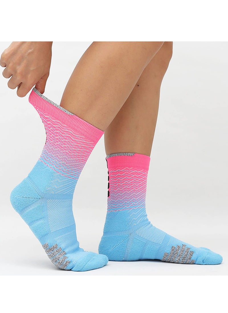 SYOSI - Sports Socks, 5 Pairs of Men's Basketball Socks Outdoor Sports Colorful Trendy Mid-calf Soccer Socks High Elasticity Compression Player Socks for Outdoor Competition Team Leggings - Image 1