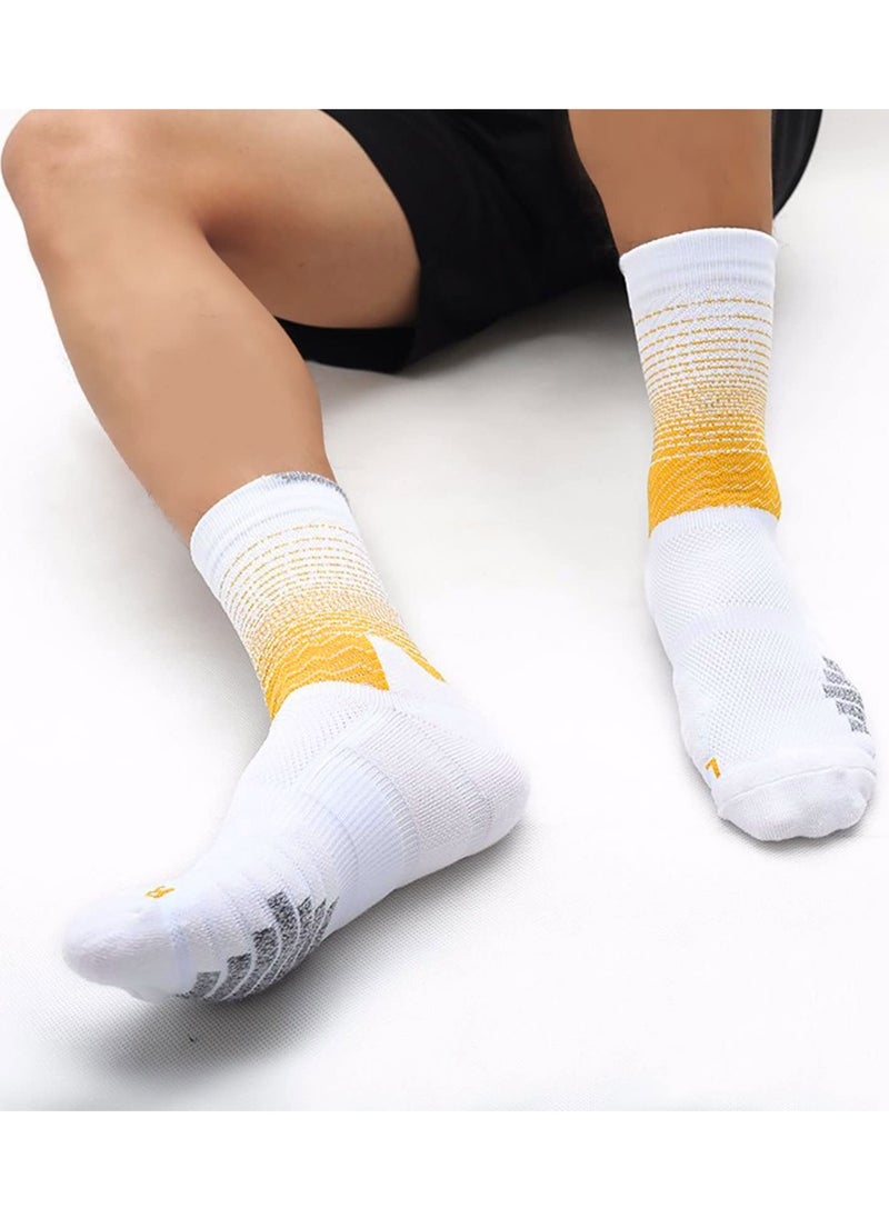 SYOSI - Sports Socks, 5 Pairs of Men's Basketball Socks Outdoor Sports Colorful Trendy Mid-calf Soccer Socks High Elasticity Compression Player Socks for Outdoor Competition Team Leggings - Image 1