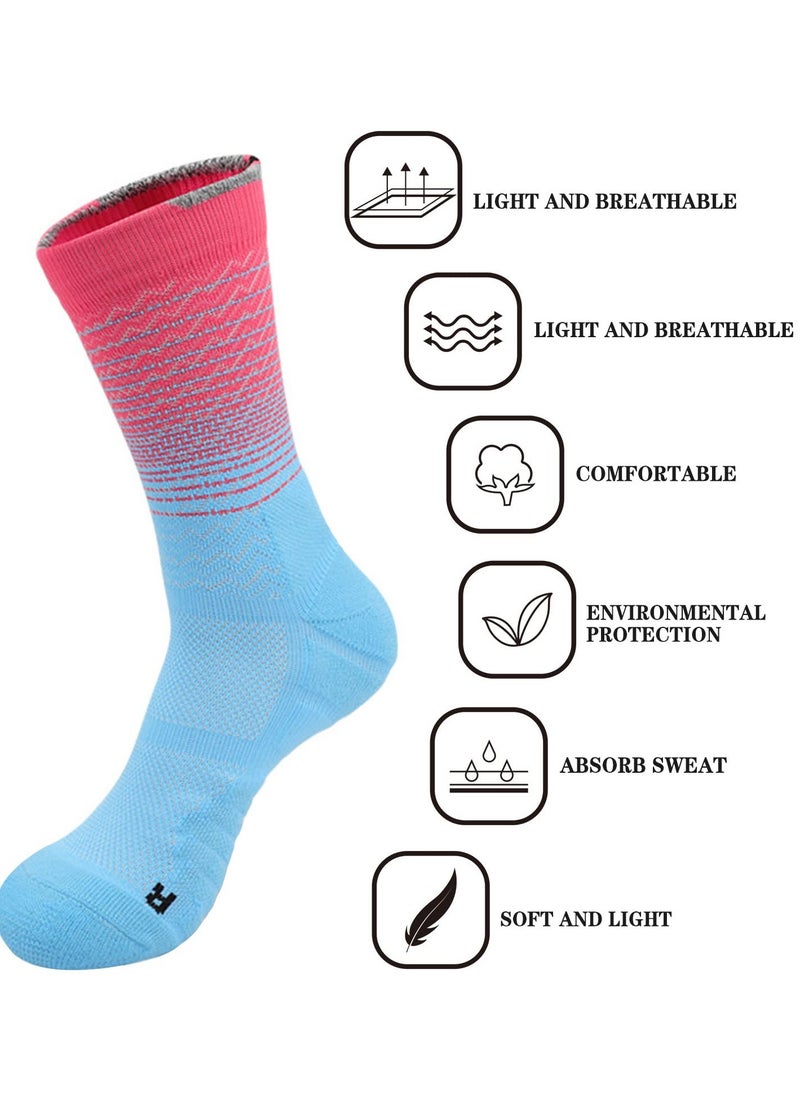 SYOSI - Sports Socks, 5 Pairs of Men's Basketball Socks Outdoor Sports Colorful Trendy Mid-calf Soccer Socks High Elasticity Compression Player Socks for Outdoor Competition Team Leggings - Image 1