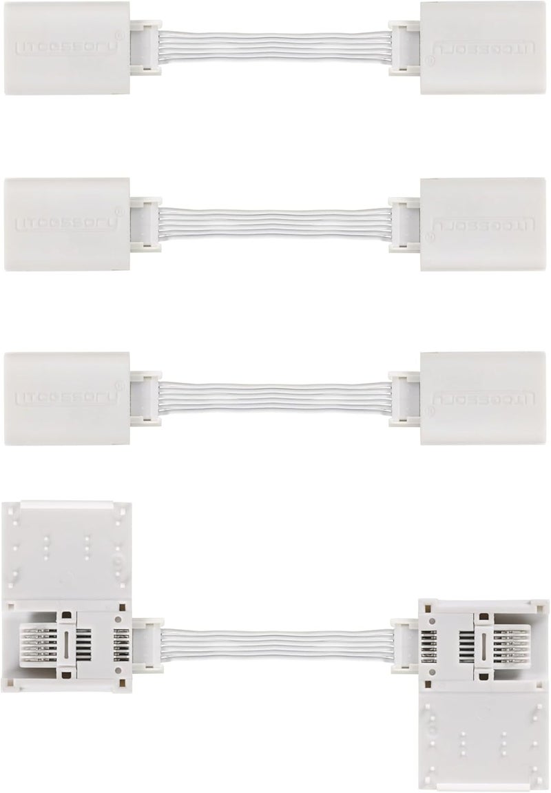 Litcessory Cut-End to Cut-End Extension Connector for Philips Hue/Solo Lightstrip (2in, 4 Pack, White - Micro 6-PIN V4 / Solo Lightstrip) - Image 3