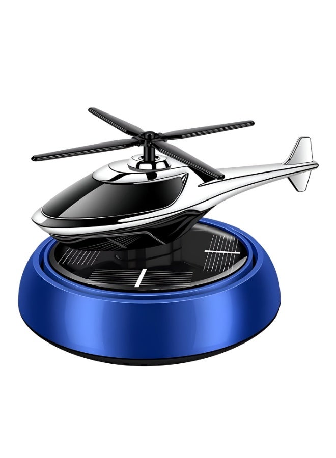 معطر جو يعمل بالطاقة الشمسية على شكل طائرة هليكوبتر - معطر جو دوار بمروحة تعمل بالطاقة الشمسية - موزع عطور على لوحة قيادة السيارة للديكور الداخلي، لإزالة الروائح الكريهة، ورائحة منعشة تدوم طويلاً. - Image 1