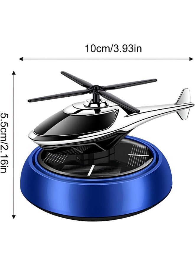 معطر جو يعمل بالطاقة الشمسية على شكل طائرة هليكوبتر - معطر جو دوار بمروحة تعمل بالطاقة الشمسية - موزع عطور على لوحة قيادة السيارة للديكور الداخلي، لإزالة الروائح الكريهة، ورائحة منعشة تدوم طويلاً. - Image 5