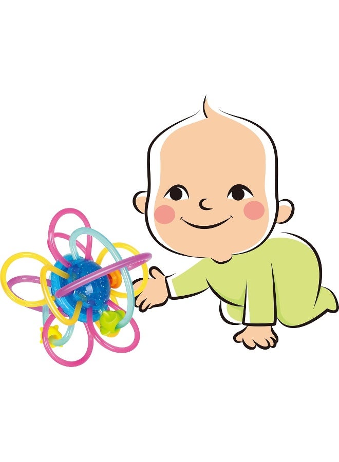 HOLA Honeycomb Teething Toy, Soft Tpu Material For Gentle Gum Massage, Spinning Ball With Sound Effects, Movable Rings For Fine Motor Skills, Teething Relief For Babies, Baby Rattle Toy, Teether, 0M+  - Image 5