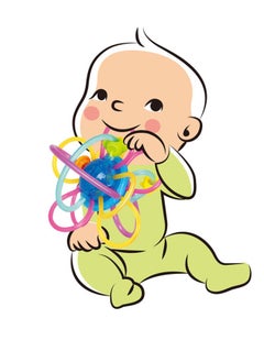 HOLA Hola Honeycomb Teething Toy, Soft TPU Material for Gentle Gum Massage, Spinning Ball with Sound Effects, Movable Rings for Fine Motor Skills, Teething Relief for Babies, Baby Rattle Toy, Teether, 0M+  - Image 2