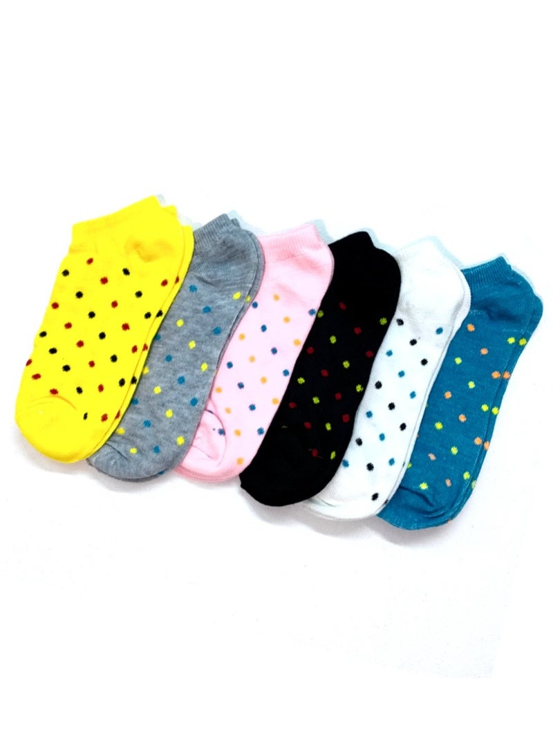 Bundle of 6 multicolor low cut sport women socks 
