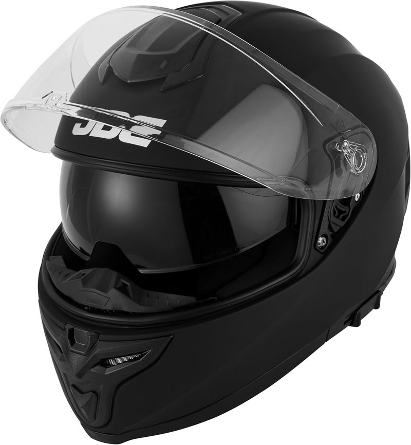 JDC Motorcycle Helmet Full Face - Retractable Double Visor ECE 22.06 - SABRE - Image 1