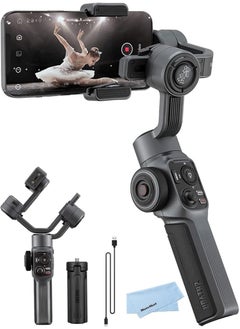 زيون Zhiyun Smooth 5 Combo Gimbal Stabilizer للهواتف الذكية، حامل هاتف محمول ثلاثي المحاور، مثبت محمول لمدونات الفيديو، YouTube، Tiktok، فيديو مباشر متوافق مع iPhone وAndroid  - Image 1