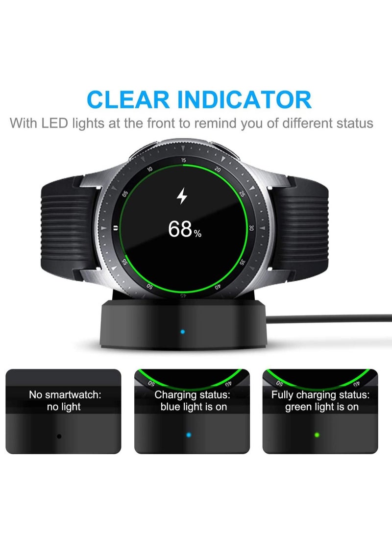 SYOSI - Charger for Samsung Galaxy Watch 42mm 46mm Wireless Fast  Dock Smart gear S3 Portable Charging Cradle stand with USB Cable Black - Image 1