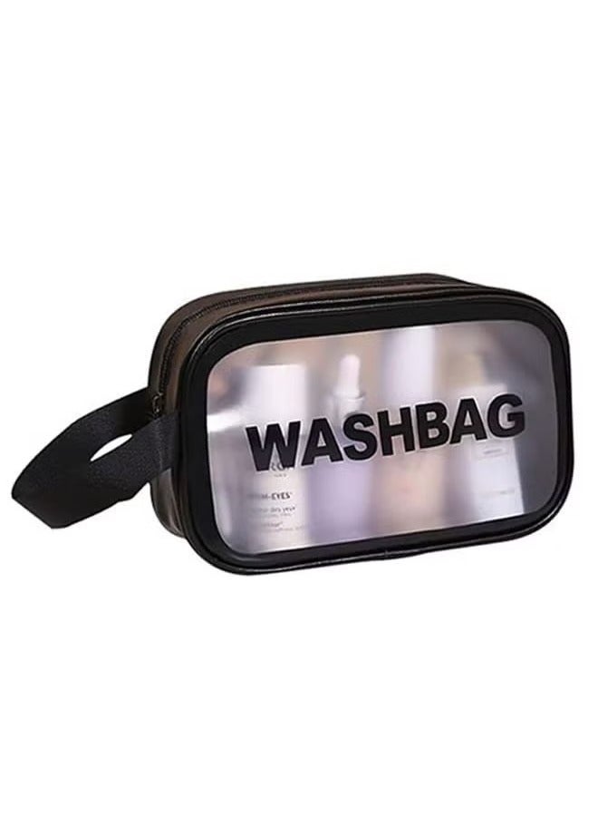 حقيبة تخزين مكياج محمولة، حقيبة أدوات الزينة للسفر، قابلة للفصل بين الجاف والرطب، حقيبة شفافة مقاومة للماء - Image 1