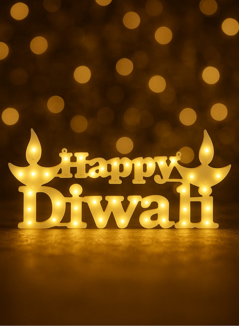 Happy Diwali LED Light Hanging Board – Colorful Decorative Wall Sign with Warm White Lights, Festival Decoration for Home, Office, Party & Gifting – 60x30CM - Image 4