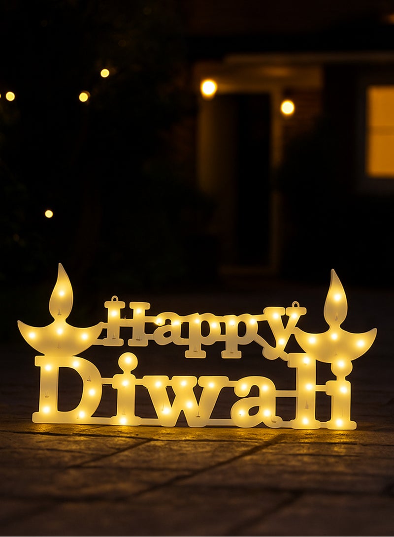 Happy Diwali LED Light Hanging Board – Colorful Decorative Wall Sign with Warm White Lights, Festival Decoration for Home, Office, Party & Gifting – 60x30CM - Image 5
