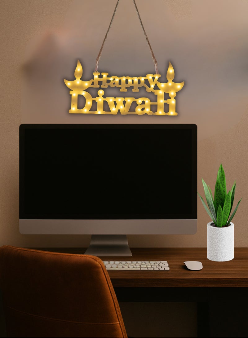 Happy Diwali LED Light Hanging Board – Colorful Decorative Wall Sign with Warm White Lights, Festival Decoration for Home, Office, Party & Gifting – 60x30CM - Image 3