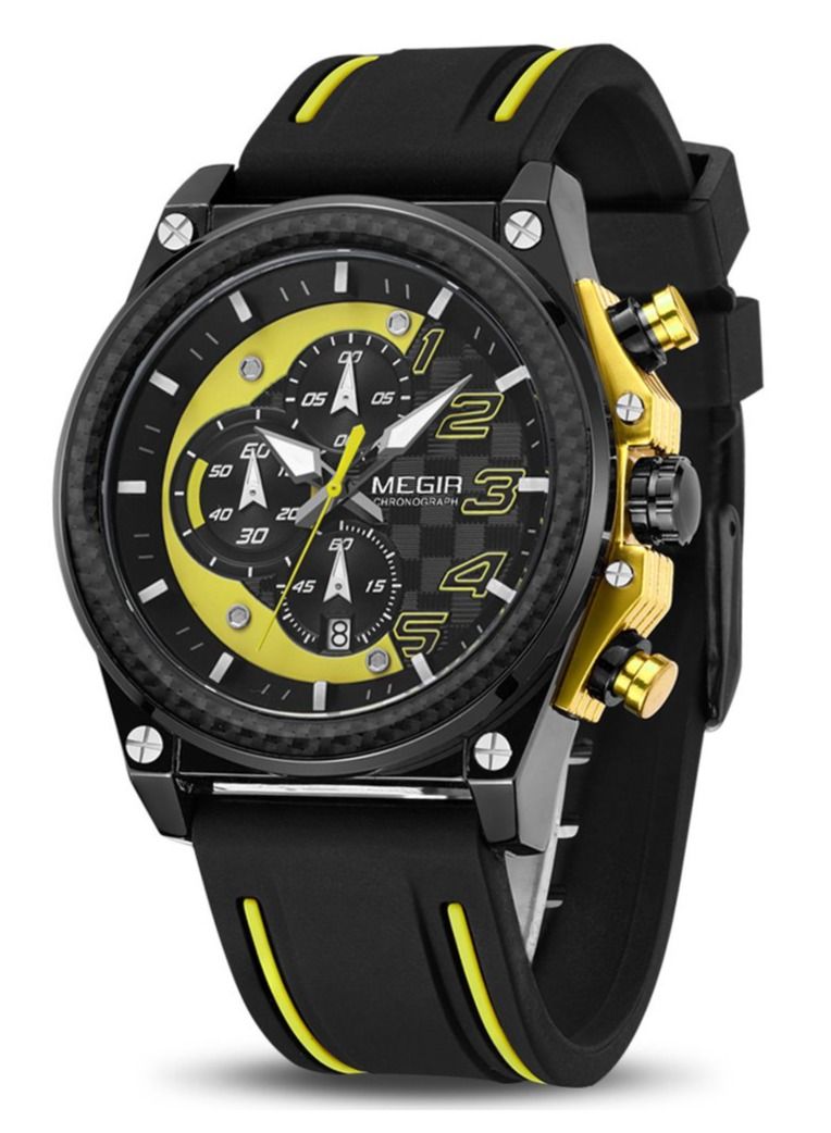 ميجر ساعة رياضية للرجال بسوار من السيليكون كرونوغراف 2051 - Image 1