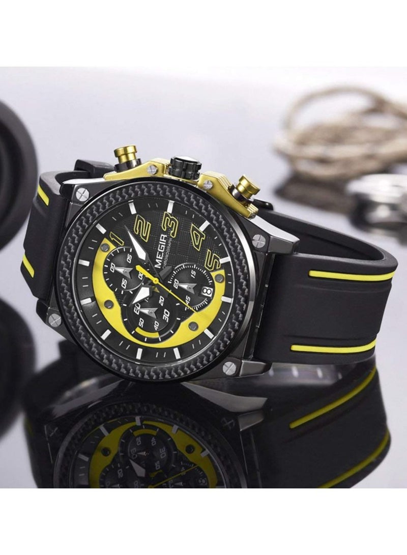 ميجر ساعة رياضية للرجال بسوار من السيليكون كرونوغراف 2051 - Image 2