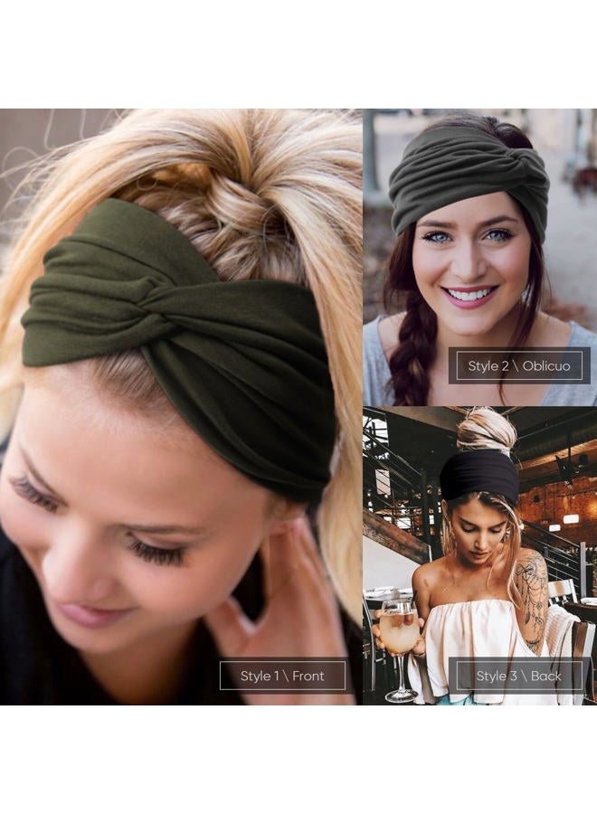 DRESHOW 8 Pcs Wide African Turban Headbands for Women - Vintage Wrap for Sports, Workouts, and Hair Accessories - Image 2