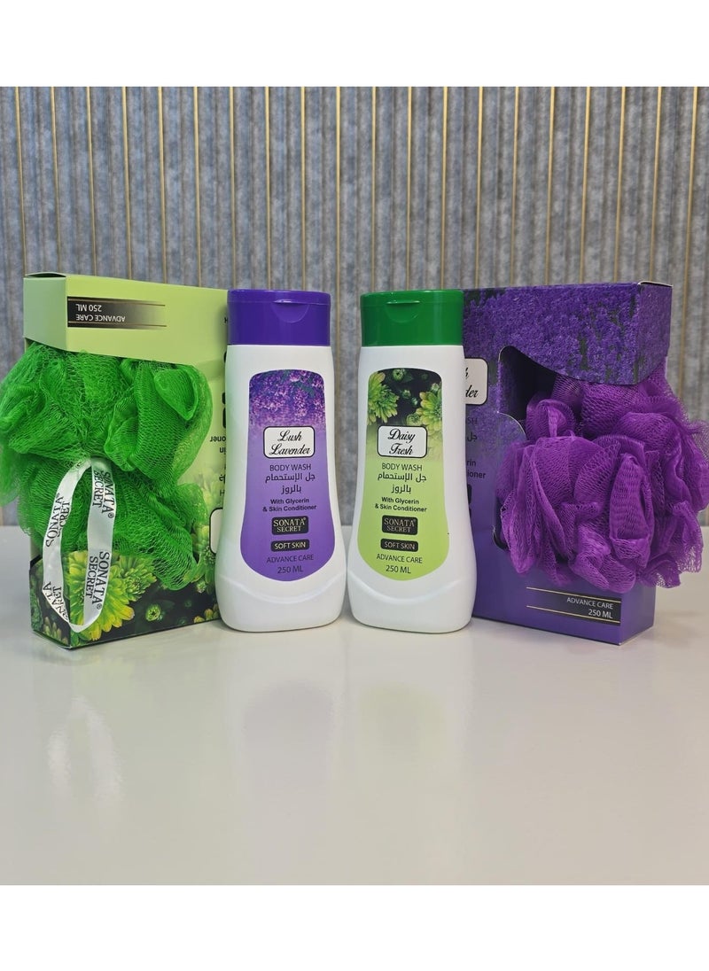 Sonata - Lavender & Daisy Fresh Shower Gel Set - 2 x 250ml Of Freshness And Fragrant Scent - Image 1