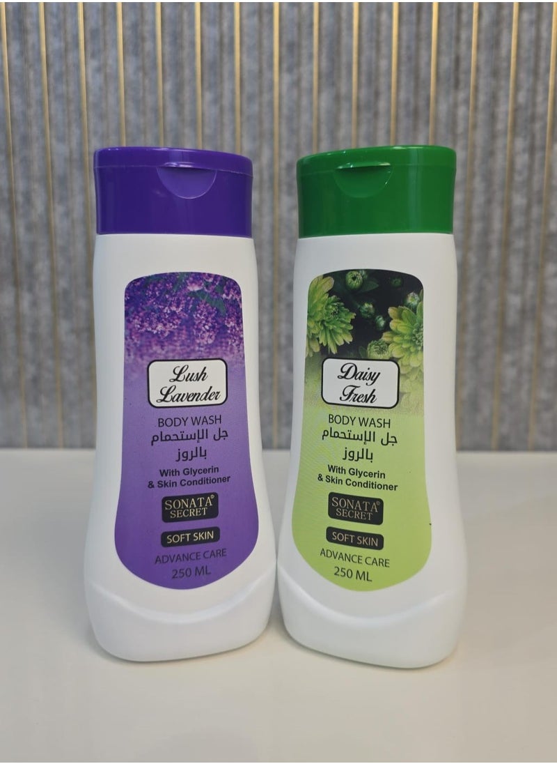 Sonata - Lavender & Daisy Fresh Shower Gel Set - 2 x 250ml Of Freshness And Fragrant Scent - Image 1