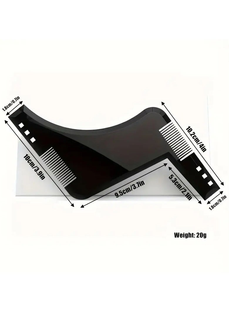 Goolsky Men's Beard Shaping Styling Template Beard Hair Comb, Facial Hair Beard Trim Template Style Brush Beard Comb  - Image 2