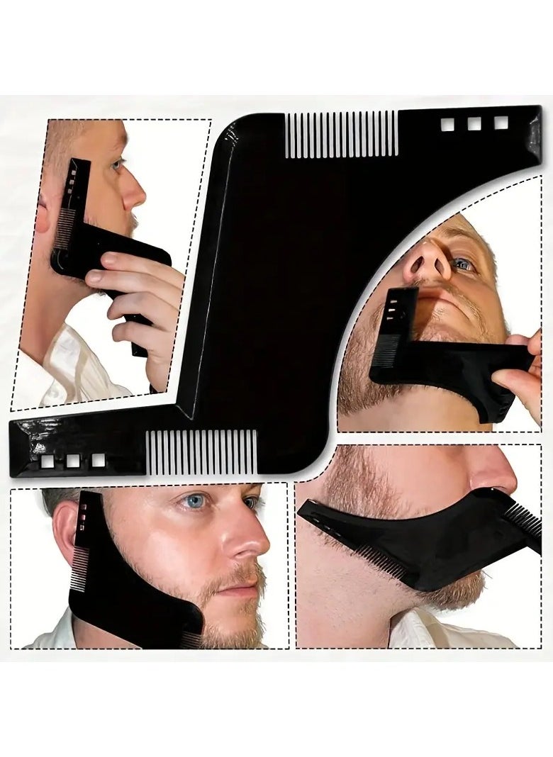 Goolsky Men's Beard Shaping Styling Template Beard Hair Comb, Facial Hair Beard Trim Template Style Brush Beard Comb  - Image 3