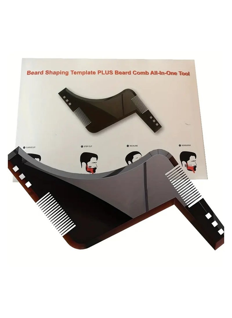 Goolsky Men's Beard Shaping Styling Template Beard Hair Comb, Facial Hair Beard Trim Template Style Brush Beard Comb  - Image 5