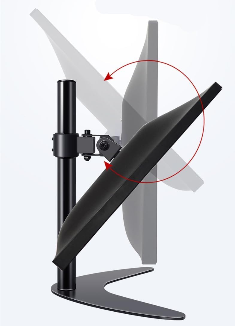 ذراع حامل شاشة فردي - حامل مكتبي كامل الحركة من الفولاذ قائم بذاته يناسب شاشة واحدة حتى 32 بوصة مع ارتفاع قابل للتعديل، وإمالة، وتدوير، ودوران، ومتوافق مع معايير Vesa 75/100 مم، وسعة وزن 8 كجم، لون أسود - Image 2
