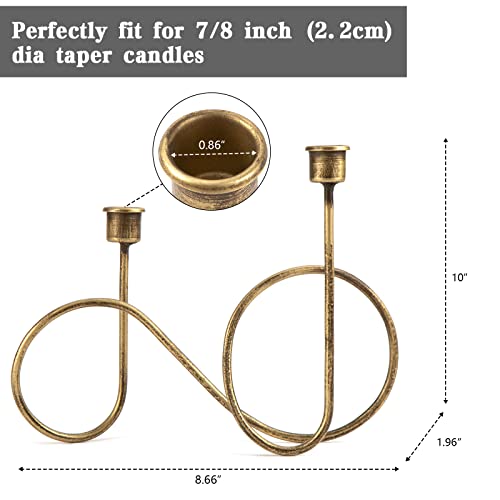 SUJUN Twisted Brass Style Candle Holder, Candlestick Holder for Table Decoration, Holiday, Wedding, Housewarming - Image 3