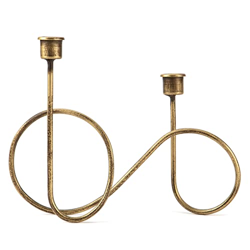 SUJUN Twisted Brass Style Candle Holder, Candlestick Holder for Table Decoration, Holiday, Wedding, Housewarming - Image 2
