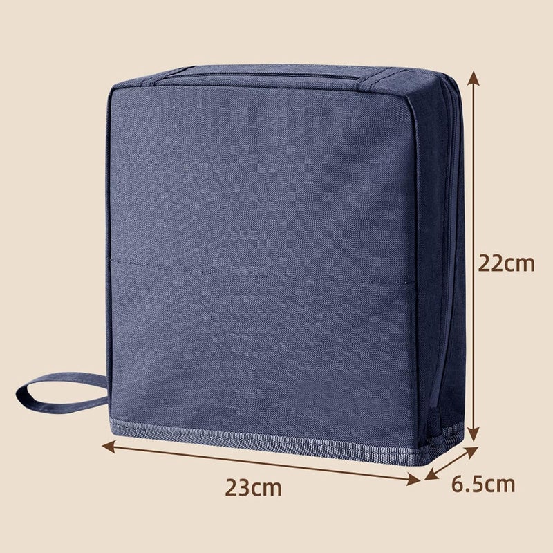 Multi-Purpose Large Capacity Oxford Cloth Standing Makeup Bag – Portable Lightweight Canvas Organizer with Multiple Compartments, Upright Design for Cosmetics & Stationery Storage (Black) - Image 3