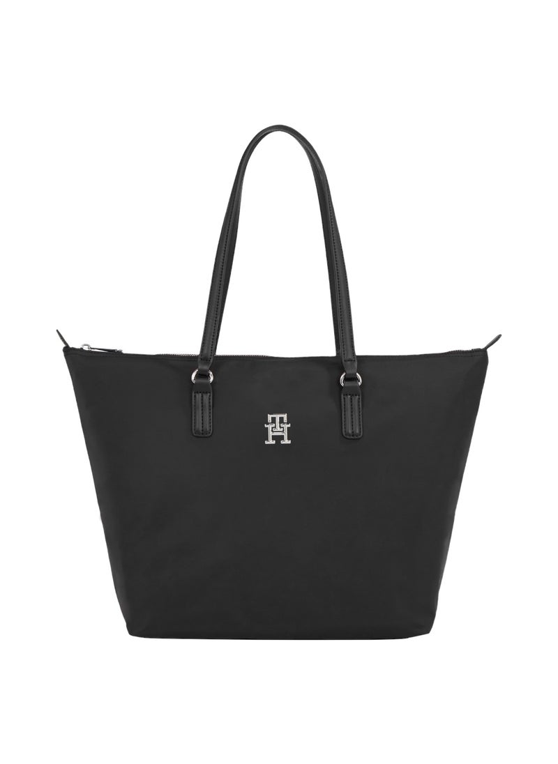 TOMMY HILFIGER Women's Signature Tape Tote - Nylon, Black  - Image 1