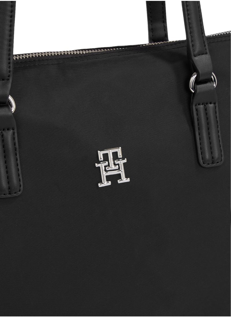 TOMMY HILFIGER Women's Signature Tape Tote - Nylon, Black  - Image 3