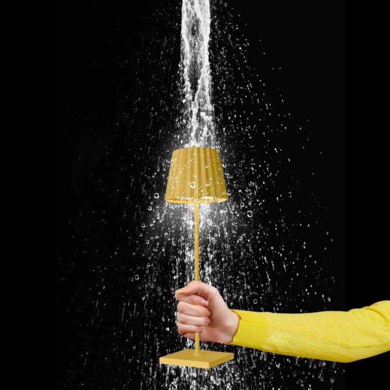 Sompex Troll 2.0 LED Table Lamp | IP54 (splash and dust proof) | 2 warm white light colours | Stepless touch dimmer | Wireless Indoor & Outdoor | Aluminium | Brightness memory | H 38 cm - Yellow - Image 2