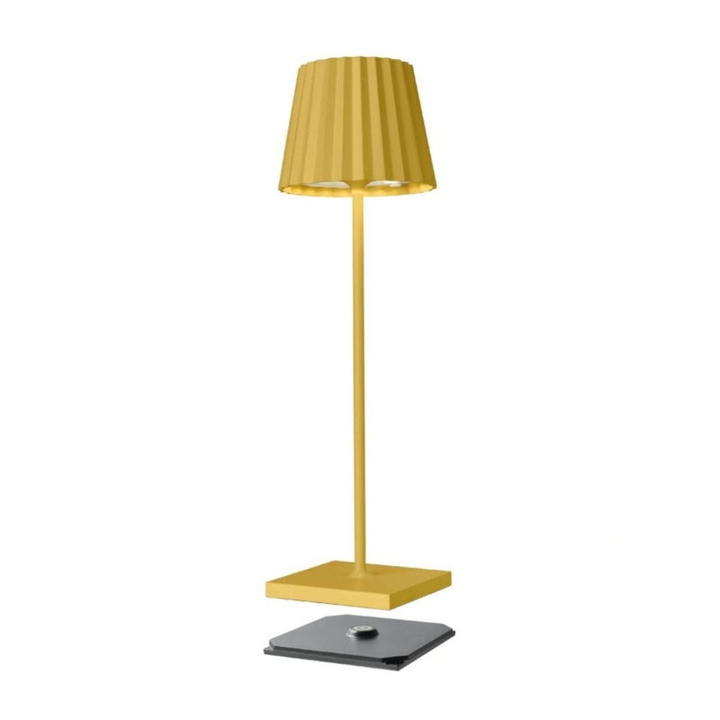 Sompex Troll 2.0 LED Table Lamp | IP54 (splash and dust proof) | 2 warm white light colours | Stepless touch dimmer | Wireless Indoor & Outdoor | Aluminium | Brightness memory | H 38 cm - Yellow - Image 3