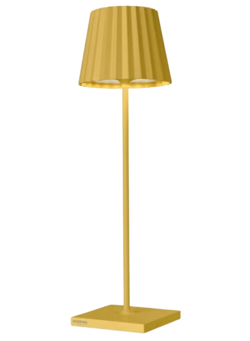 Sompex Troll 2.0 LED Table Lamp | IP54 (splash and dust proof) | 2 warm white light colours | Stepless touch dimmer | Wireless Indoor & Outdoor | Aluminium | Brightness memory | H 38 cm - Yellow - Image 1