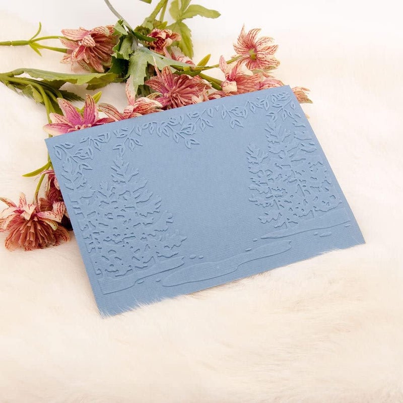 Arbuya Christmas Tree Woodland Plastic Embossing Folders for Card Making or Journaling Scrapbooking DIY Album Card Tool Plastic Template Folders - Image 4