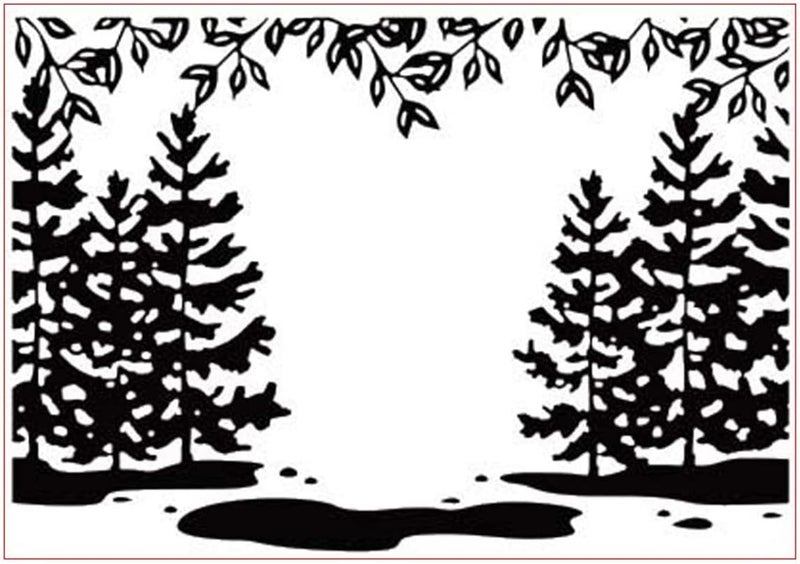 Arbuya Christmas Tree Woodland Plastic Embossing Folders for Card Making or Journaling Scrapbooking DIY Album Card Tool Plastic Template Folders - Image 1