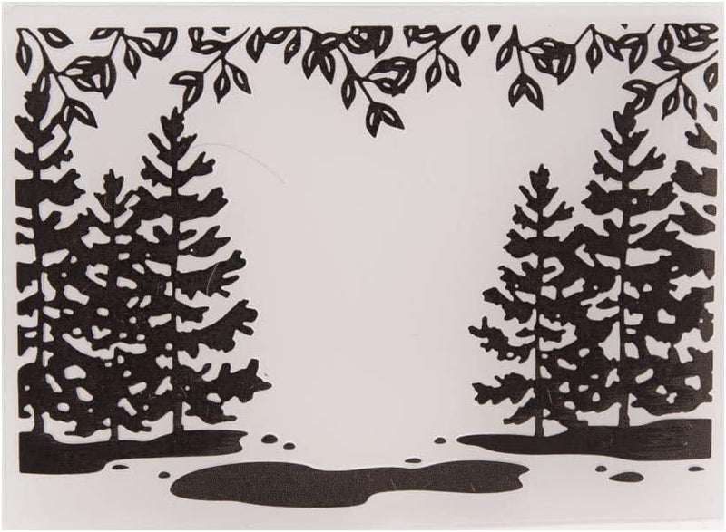 Arbuya Christmas Tree Woodland Plastic Embossing Folders for Card Making or Journaling Scrapbooking DIY Album Card Tool Plastic Template Folders - Image 2