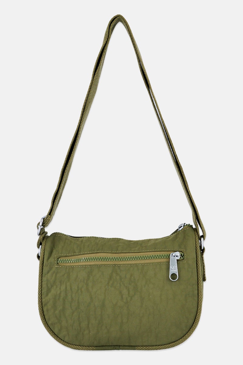I Love Fashion Women Brand Logo Cross Body Bag, Olive - Image 2