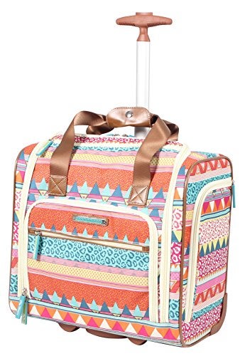 Lily Bloom Designer 15 Inch Carry On - Weekender Overnight Business Travel Luggage - Lightweight 2- Rolling Wheels Suitcase - Under Seat Rolling Bag for Women (On the Prowl) - Image 1