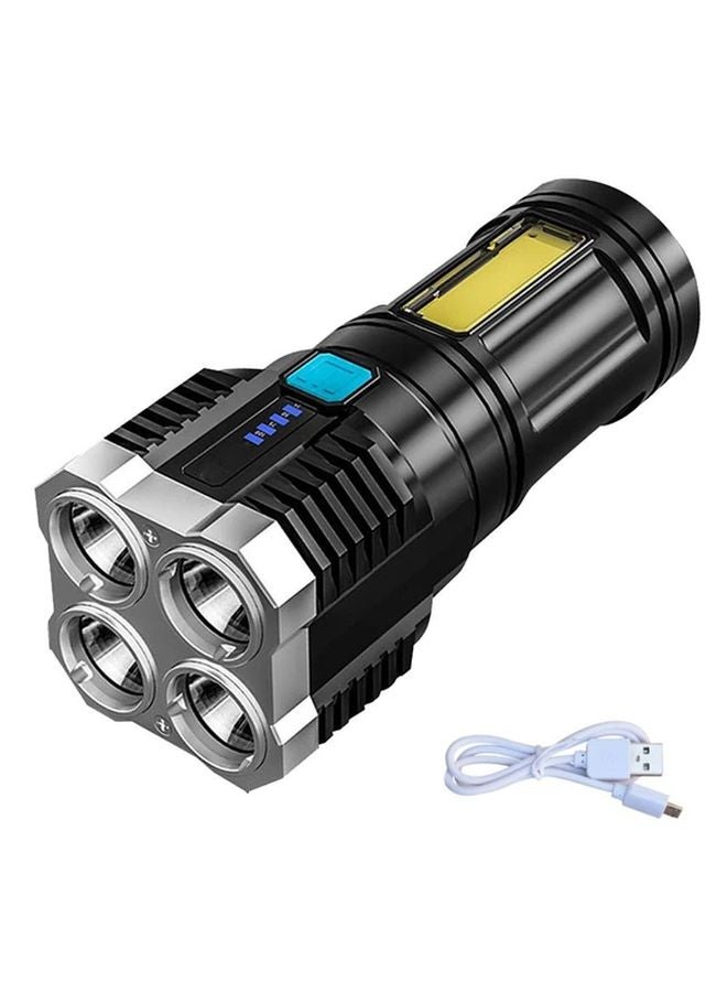 2pcs Black USB Rechargeable LED Flashlights Portable Camping Hiking Emergency Light - Image 4