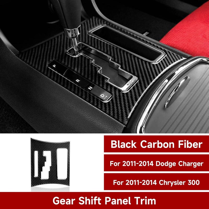 لاصقات لغطاء لوحة تغيير التروس في السيارة لطرازات Dodge Charger من عام 2011 إلى 2014، إكسسوارات من الألياف الكربونية للديكور الداخلي - Image 2